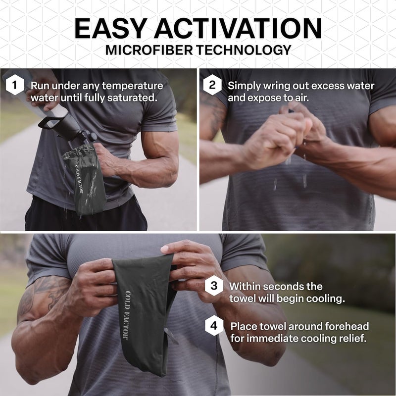 COLD FACTOR Cooling Headband for Women and Men – UPF 50+ Advanced Evaporative Comfort, Instant Cooling Sweatband for Outdoor Sports, Fitness, Yoga, Hiking, Running, and Workout – 3 Pack - Image 4